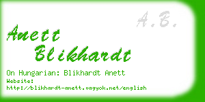 anett blikhardt business card